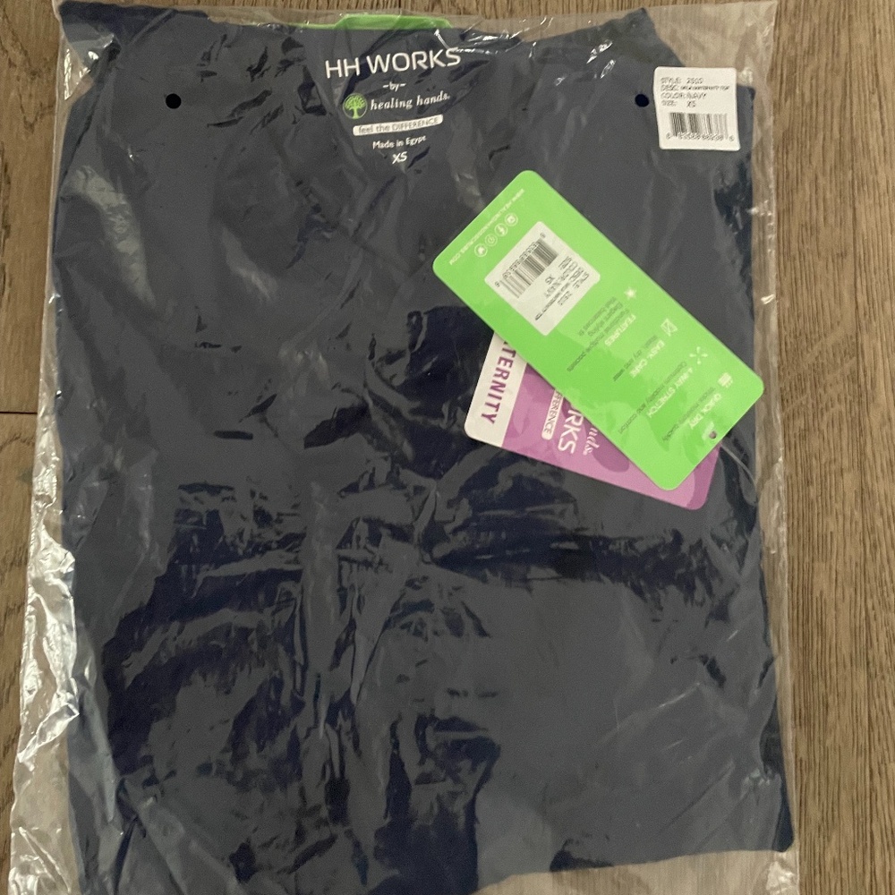 Healing Hands Women's Navy Mila Maternity Solid Scrub Top Size XS